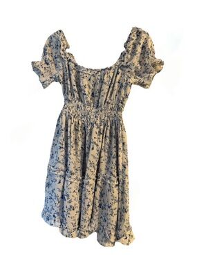 Inspired Hearts Light Blue Floral Ruffle Dress